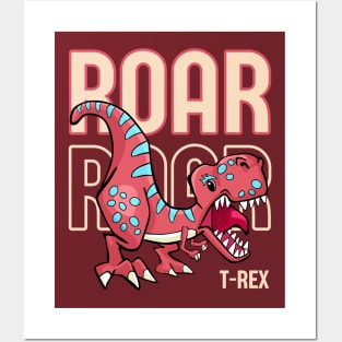 Roar Roar Dinosaur - T-Rex roaring Posters and Art